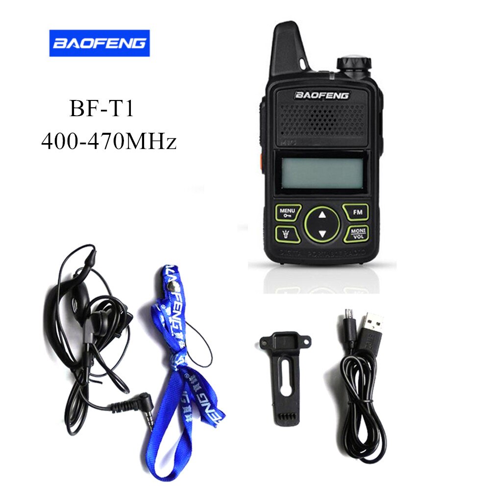 Baofeng BF-T1 Mini Twee Manier Radio Walki Talki Fm Cb Handheld Transceiver BF-T1 Walkie Talkie Uhf 400-470Mhz 20CH Kids Speelgoed