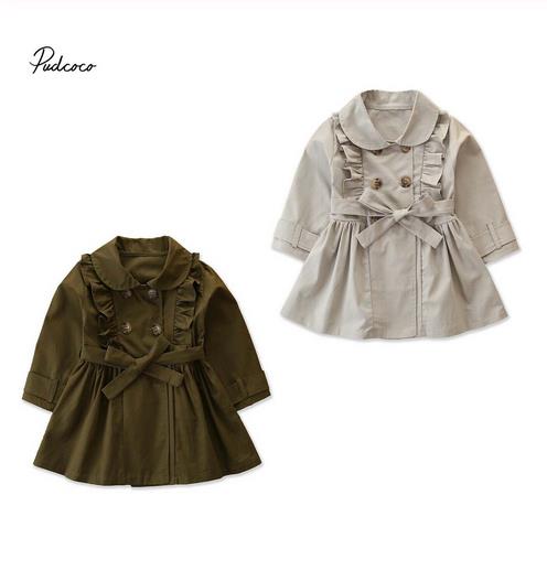 Peuters Baby Meisje Lange Mouwen Casual Jas Windjack Jas Uitloper Jurk