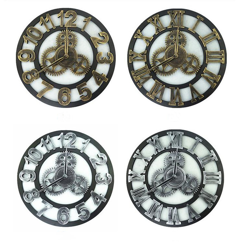 Large Silent Iron Art Wall-Mounted Clock Modern Clocks For Home Decor Office European Style Hanging Wall Watch Clock