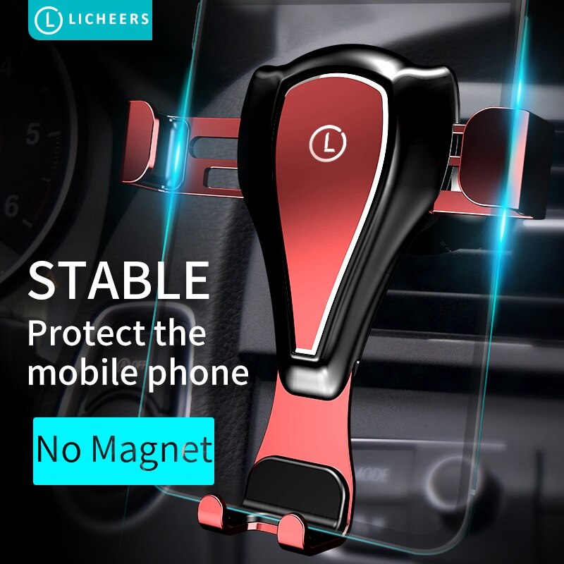 Licheers Auto Telefoon Houder Voor Iphone 7 8 Xiaomi Gravity Air Vent Mount Houder Mobiele Telefoon In Car Holder Stand voor Samsung S9: Default Title