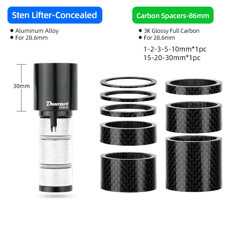 Bicycle Handlebar Stem Extender for Glossy Carbon Fiber Alloy Steel Fork MTB Road BMX Bicycle Fork Hidden Riser Adapter: Red