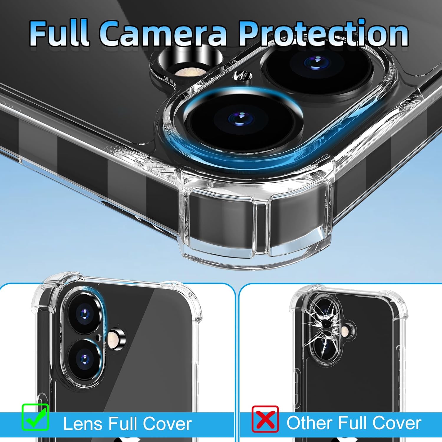 Esquinas a prueba de golpes funda transparente para iPhone 16E 16 E 15 Pro Max 14 Plus 13 Mini 12 11 X XS XR SE 2022 accesorios de cubierta