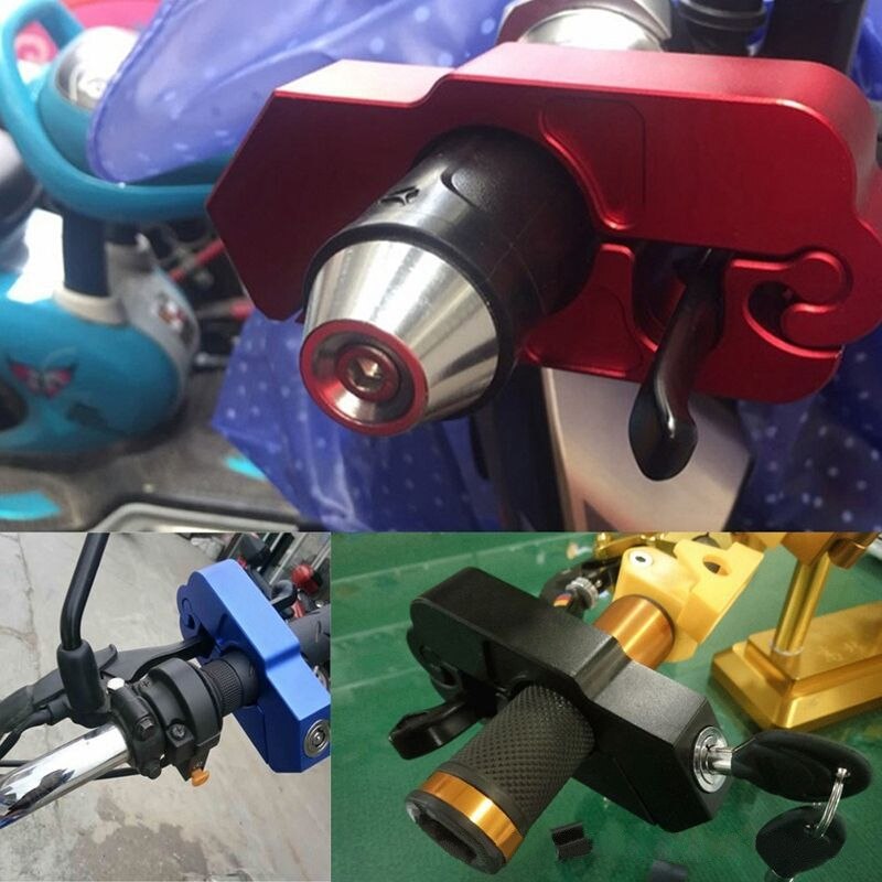 Motor Slot Cnc Beveiliging Veiligheid Sloten Handrem Grips Hendel Disc Vergrendeling Fit Scooter Atv Anti-Diefstal Motorfiets Grip Lock