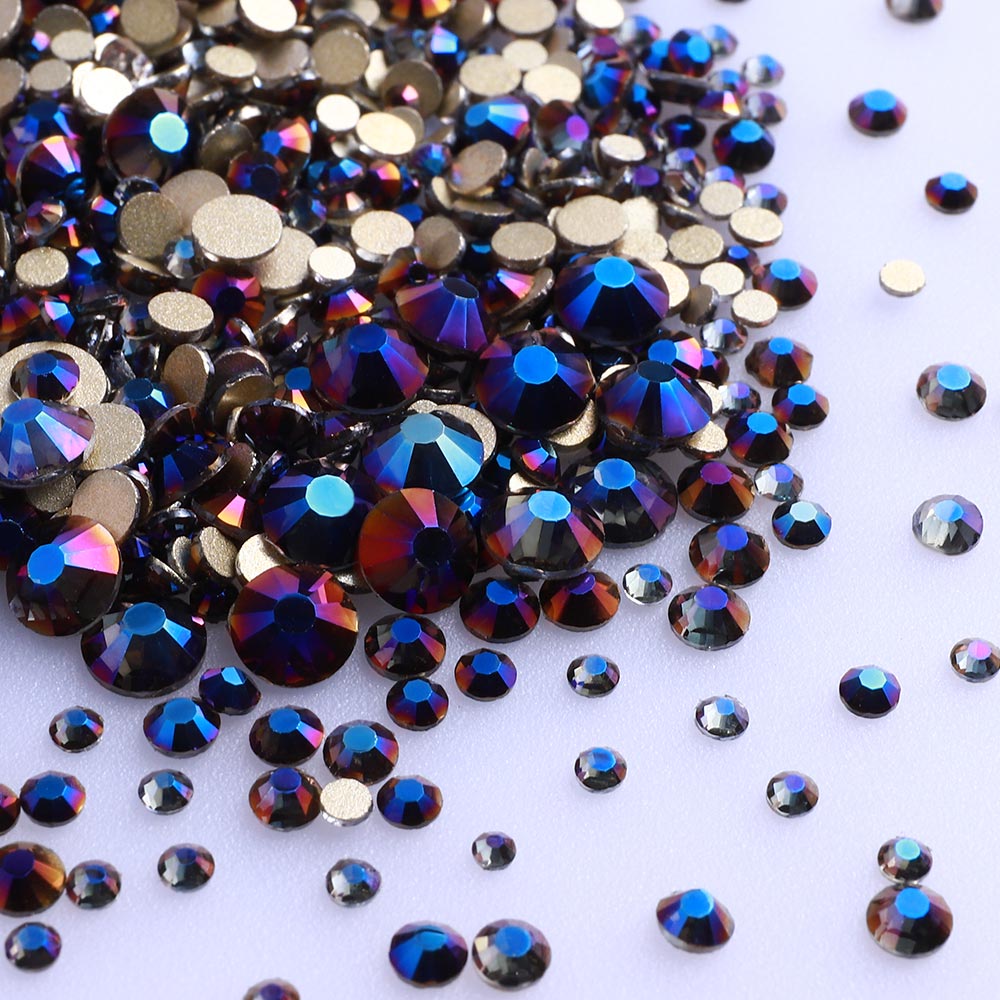 Mix Size Glitter Blauw Maanlicht Crystal Glas Plaksteen Niet Hotfix Rhinestones Voor Gezicht Diy Ambachtelijke Nagels Art Decoratie: Violet Effect