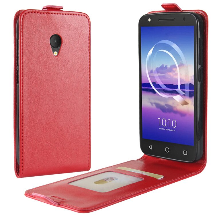 Funda de cuero con tapa para Alcatel U5 3G 4G 4047 4047D 5044D 5044Y, Funda de teléfono móvil de silicona TPU de lujo: For Alcatel U5 3G / red