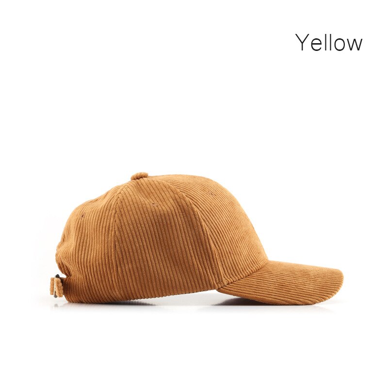 Sleckton Corduroy Baseball Cap Voor Vrouwen En Mannen Mode Snapback Hoed Casual Herfst Outdoor Sport Hoeden Meisjes Caps Unisex Gorras: YELLOW