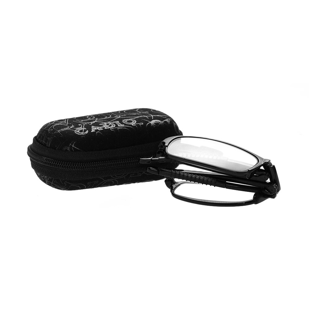 TR90 Ultralight Vouwen Leesbril Unisex Opvouwbare Leesbril Lenzenvloeistof Met Case + 10 Tot + 40 Voor Ouders Vision zorg: +250 / black