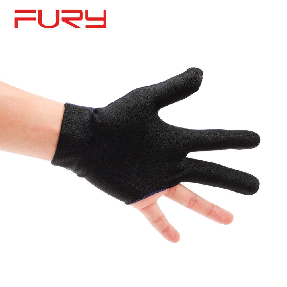 FURY Pool Cue Billar Gloves Left/Right Black Blue Three-finger Non-slip Breathable Comfortable Billiard Accessories