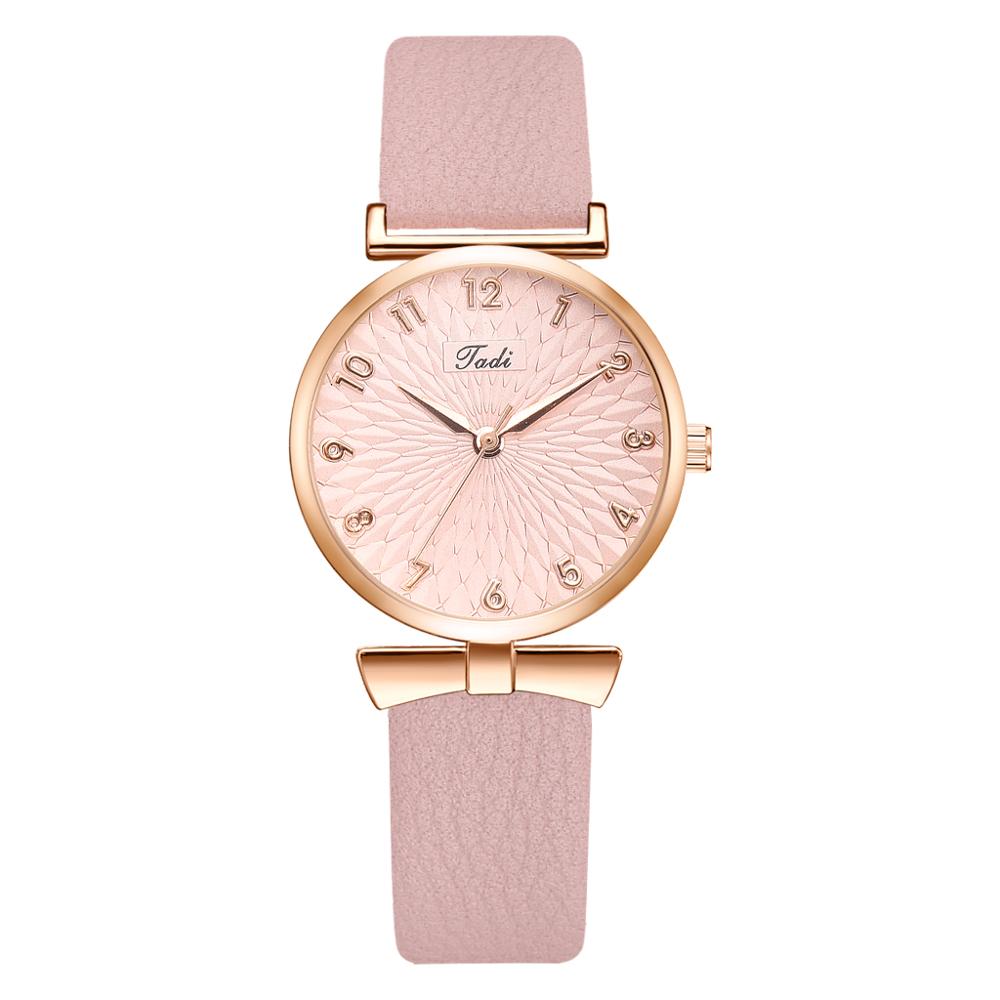 Vrouwen Horloges Armband Set Bloemen Dames Armband Horloge Casual Lederen Quartz Horloge 2 Stuks Set Klok Relogio Feminino: 1pc pink