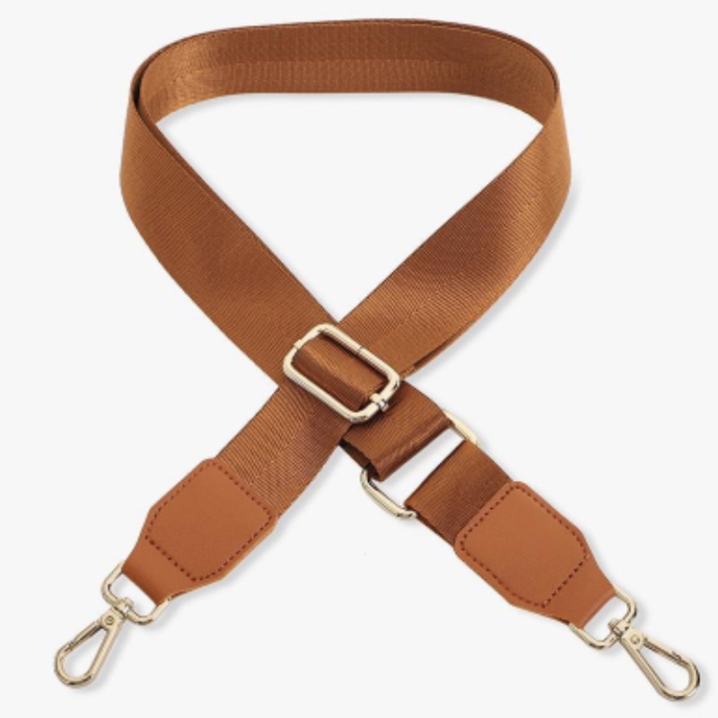 Cinturón ajustable para bolso cruzado, correa de hombro de poliéster tejido, Asa Simple de Color sólido: L / Marrón