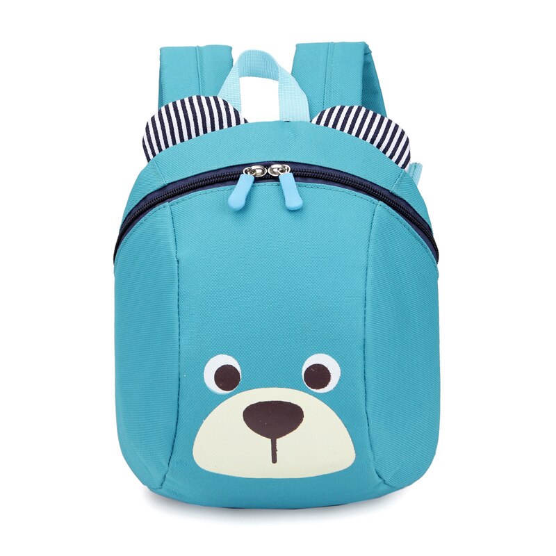 Sac à dos anti-perte pour enfant de 1-4 ans, motif animal mignon, chien, cartable pour maternelle: Bleu clair