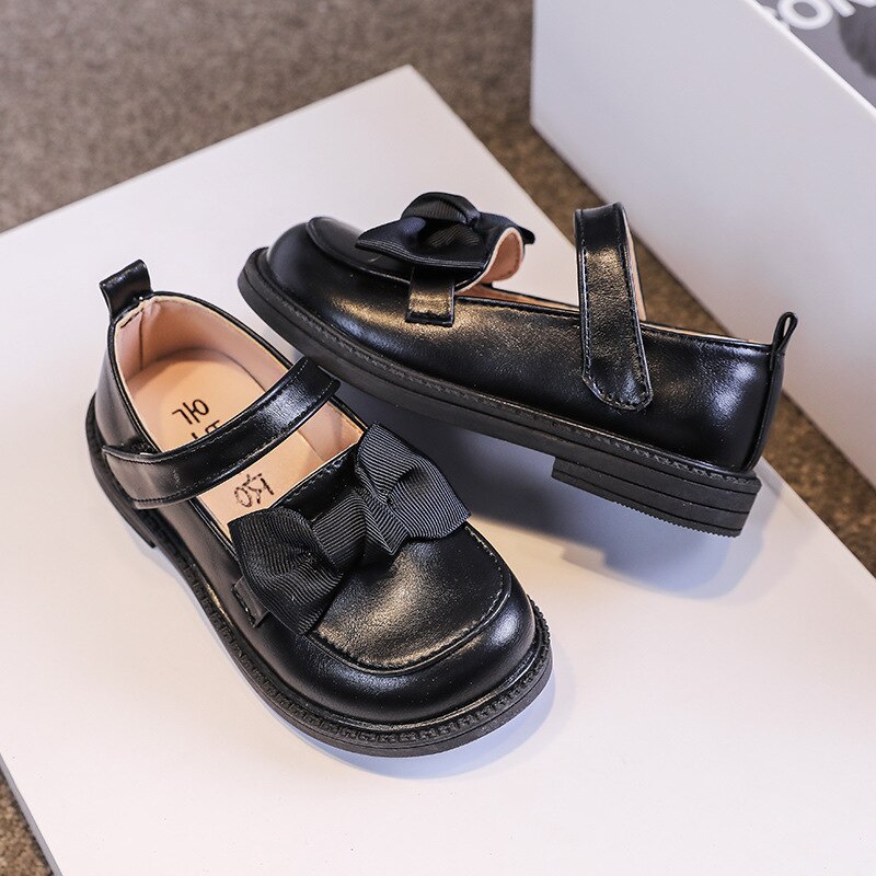 Dziewczynek moda lakierki duża kokarda księżniczka mary Janes buty imprezowe jednokolorowe buty studenckie