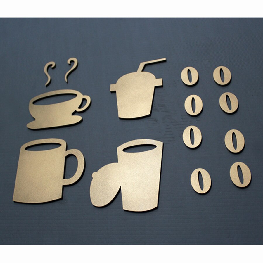 DIY Coffee Wall Clock Modern Gold Kitchen Watch Europe Big Cup 3D Stickers Quartz Digital Clocks Home Decor