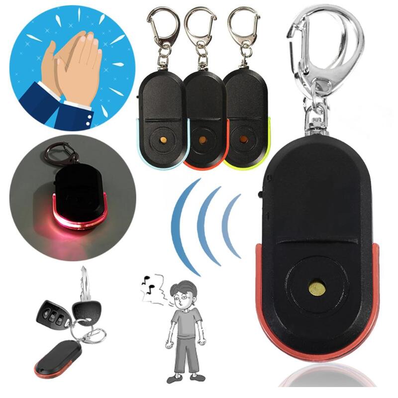 Draadloze Anti-Verloren Alarm Key Finder 10M Locator Sleutelhanger Whistle Sound Afstandsbediening Met Led Licht Mini Anti lost Key Finder