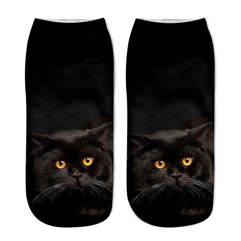 Kids Socks 3D Printing Cute Animal Cat Boys Girls Socks Low Ankle Funny Sock for Children 8-16Years: 3