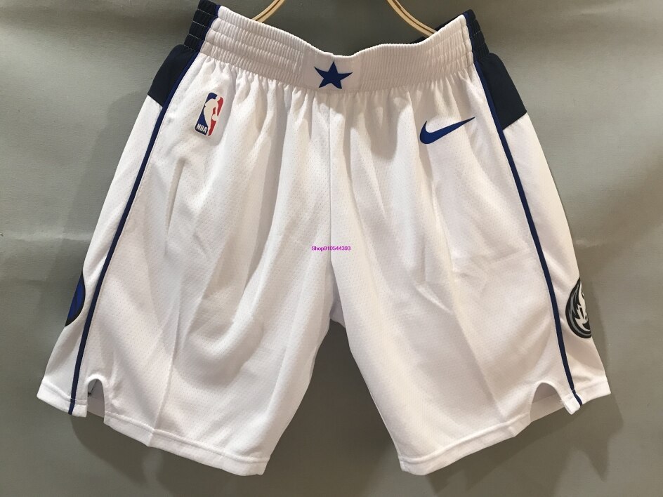 Pantaloncini da basket NBA Dallas maverties pantaloni corti pantaloncini sportivi a stampa calda pantaloncini bianchi e blu