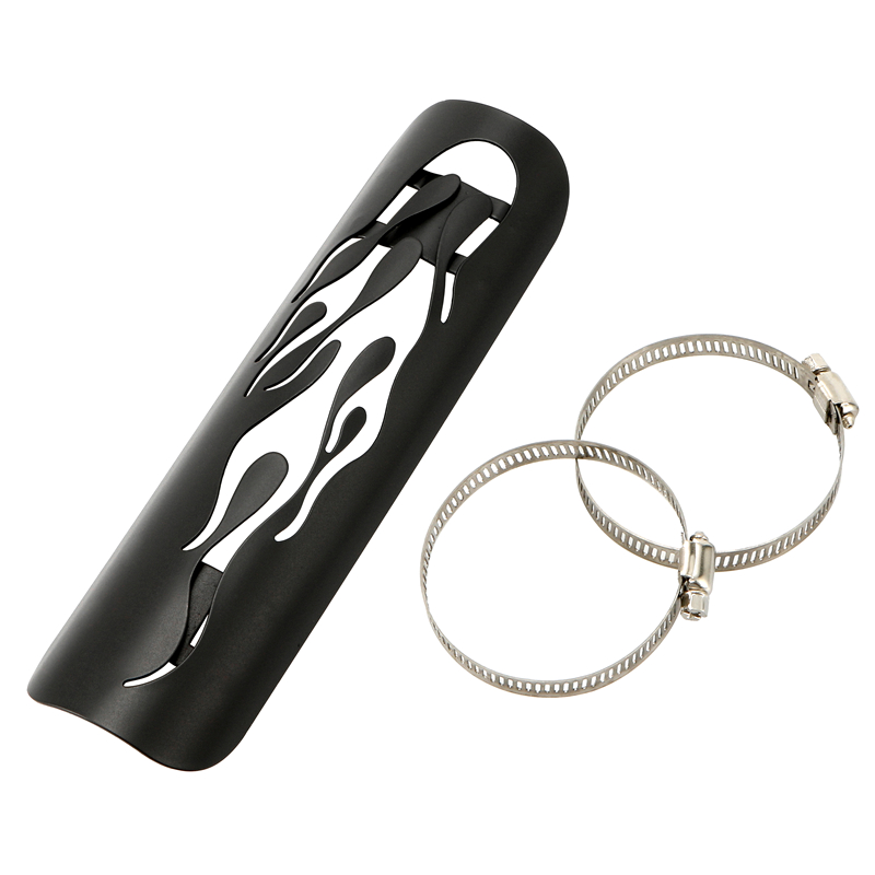 Protector de calor para tubo de escape de motocicleta, cubierta Universal antiquemaduras para Harley, personalizada, Chopper, Cruiser, Road King, Softail: Style 6