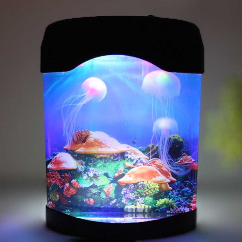 Aquarium Night Light Lamp LED Light Artificial Seajelly Tank Swimming Mood Lamp for Home Desk Decor TB: Default Title