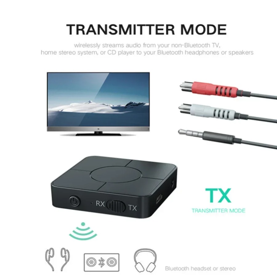 Nadajnik Odbiornik Audio Bluetooth 5.0 KN326 - 3.5mm AUX RCA Bezprzewodowy Adapter Muzyczny z Mikrofonem