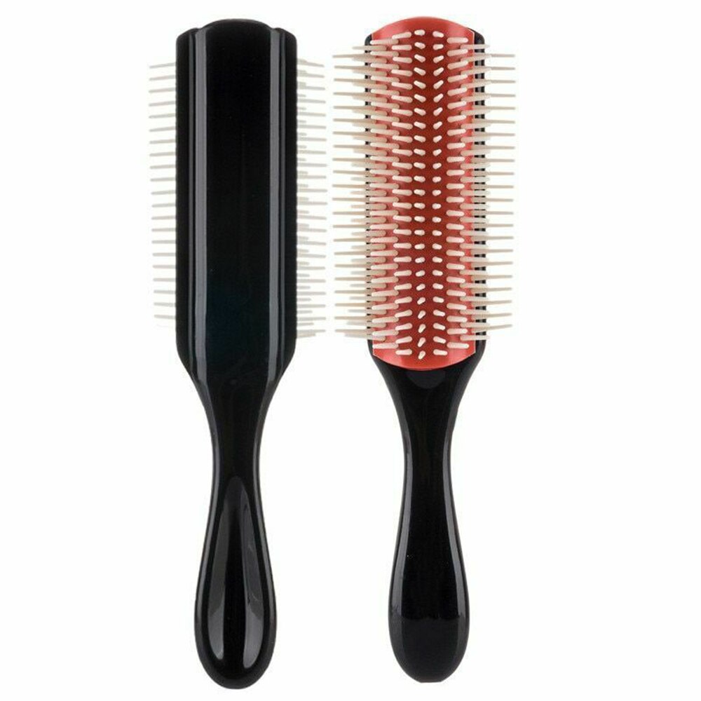 Pude børste nylon børster 9- rækker detangle distribuere produkt krøllet hår hår kam