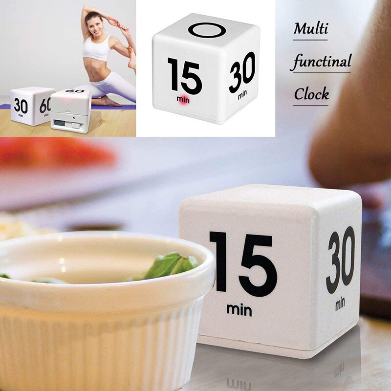 Cute Kitchen Timer Digital Cube Miracle Multi-function Timer 5/15/30/60 Minutes Time Management Children's Timer Exercise Timer