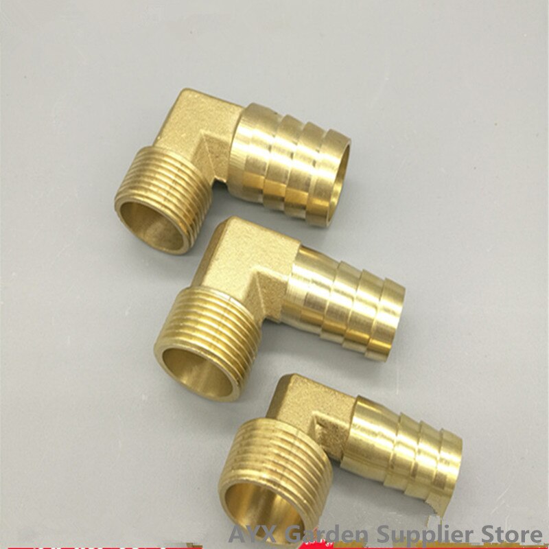 Messing Hose Barb Fitting Elleboog 6Mm 8Mm 10Mm 12Mm 16Mm 1/4 1/8 1/2 3/8 &quot;Buitendraad Prikkeldraad Koppeling Connector Joint Adapter