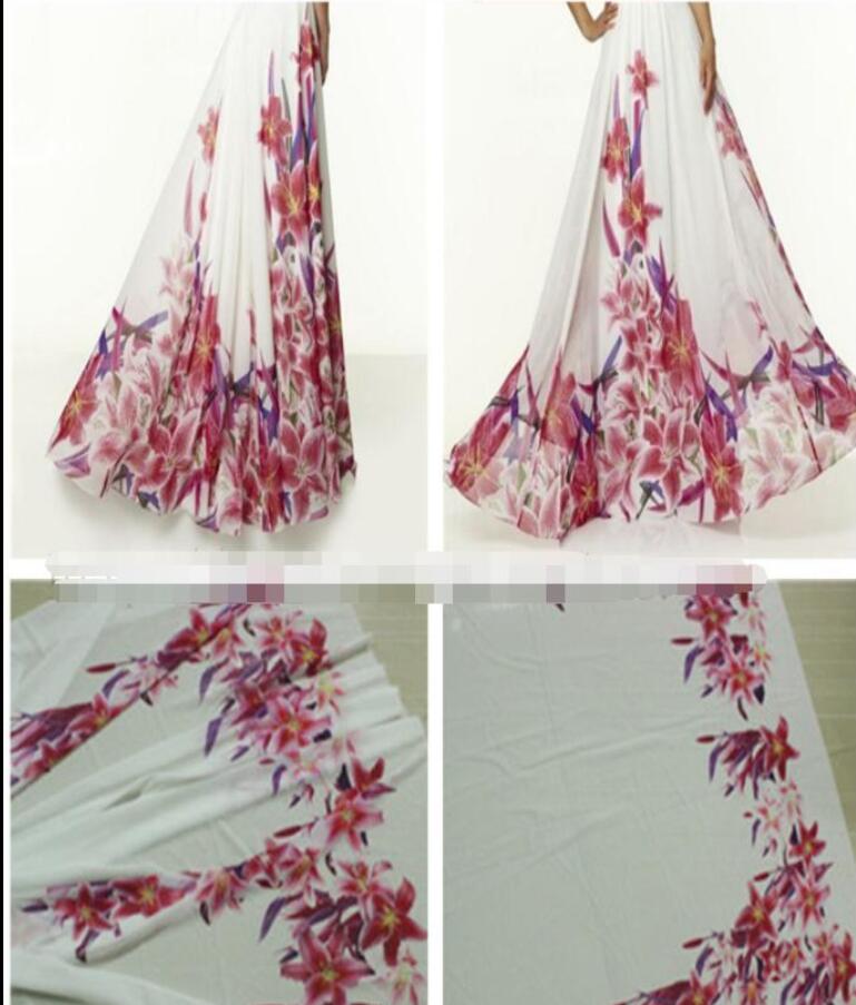 Chiffon fabric Spring and summer printed dress fabric: 7