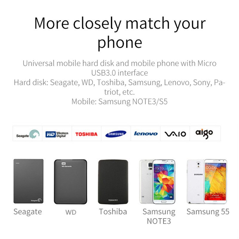 Usb 3.0 kabel hurtig hastighed usb type a micro b data sync kabel kode til ekstern harddisk disk hdd samsung  s5 note 3