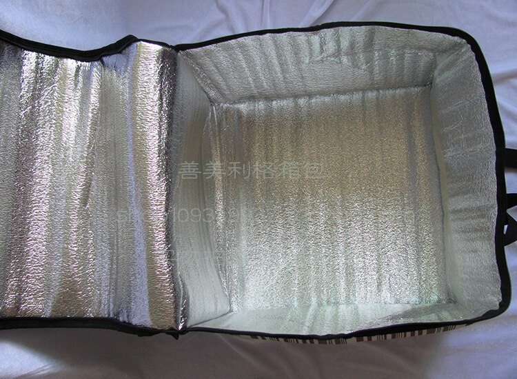 14 Inch Extra Grote Oxford Geïsoleerde Picknick Koeltassen Cake Lunch Picknick Box Streep Geïsoleerde Cool Handtas Ice Pack Thermo SMLG32