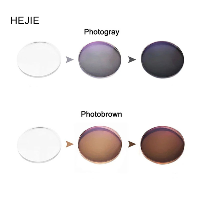 1.56 övergångsfotokroma glasögon optiska linser för närsynthet solglasögon single vison lins foto grå eller foto brun kameleont