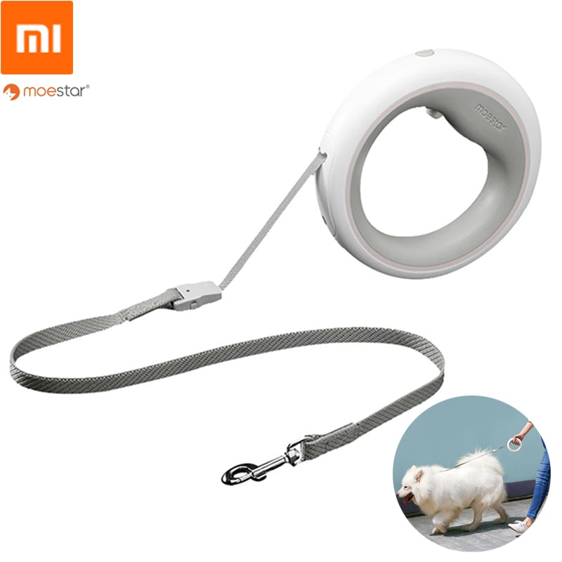 Xiaomi MOESTAR Retractable Dog Leash Ring Led lighting Flexible Pet collar Dog Puppy Traction Rope Belt Length 2.6M Smart Remote