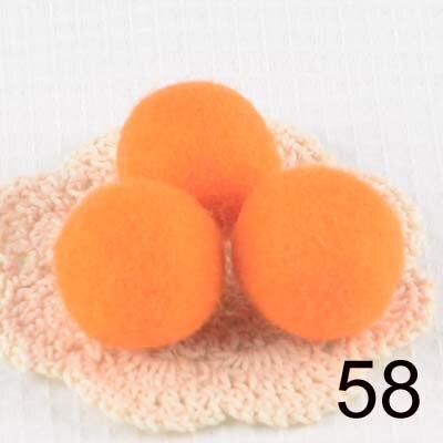 Boules de feutre 100% laine, 50 pièces/lot, 3cm, pompons colorés, matériel artisanal, boules de laine, décoration de salle de noël pour la maison: 58 orange