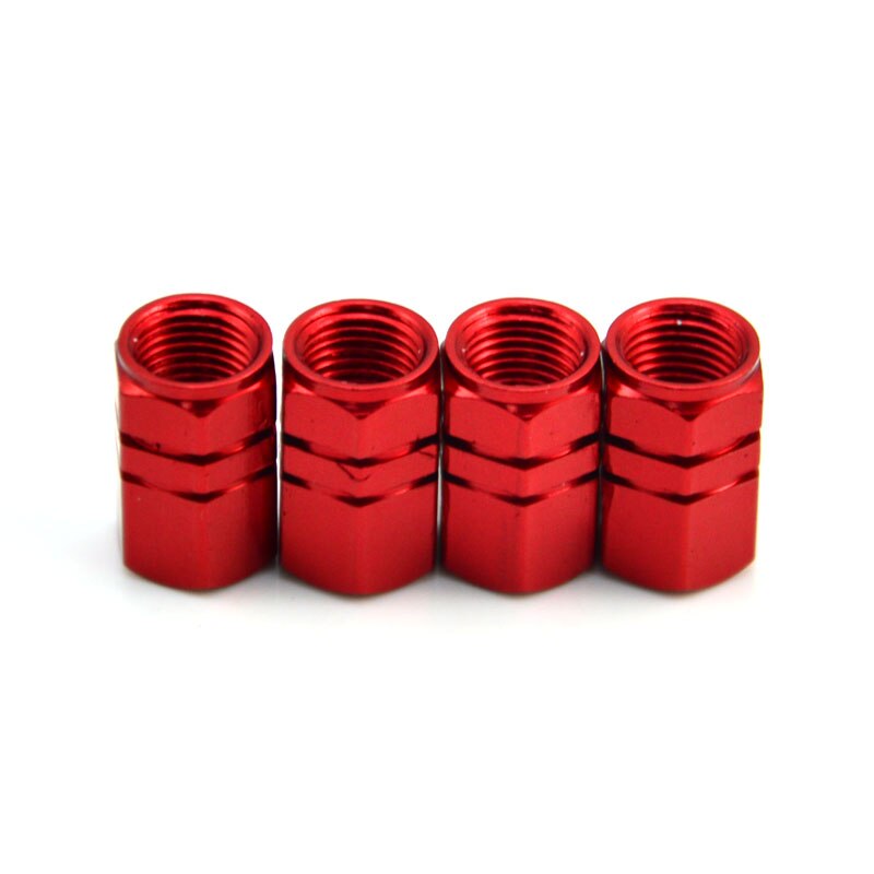 4PCS Aluminum Car Wheel Tires Valve Caps Car Accessories For Tyre Stem Air Caps For Car Tire Screw Dust Cover Airtight TXTB1: red