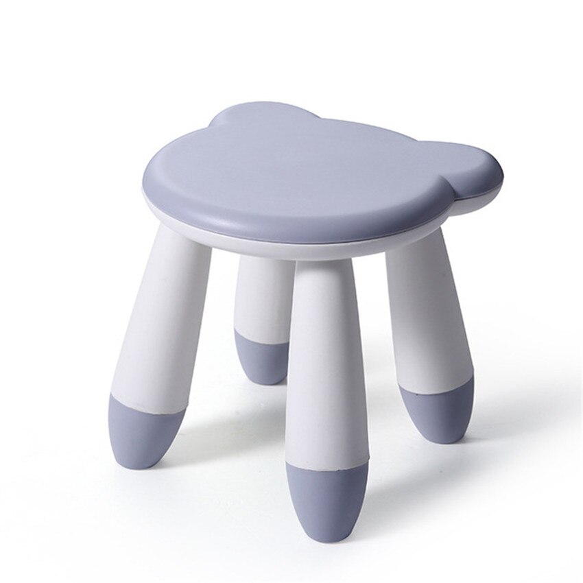 1 pz cartone animato sgabelli per bambini orso creativo fai da te assemblaggio sedia poggiapiedi, sgabello antiscivolo per bambini domestici, sedie per la scuola materna: grigio