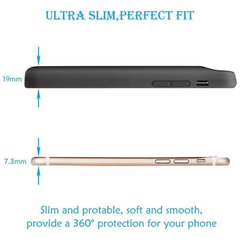 Powerbankhoes voor iphone x xs, zwarte externe batterij, oplaadhoes 6000 mah voor iphone xs max xr, powerbankhoes