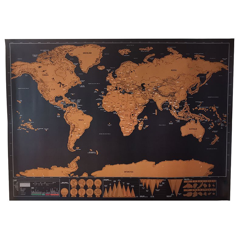 Travel map erasable world map home office decorative toy map travel 82.5x59.4cm wall sticker poster decorative Map 1