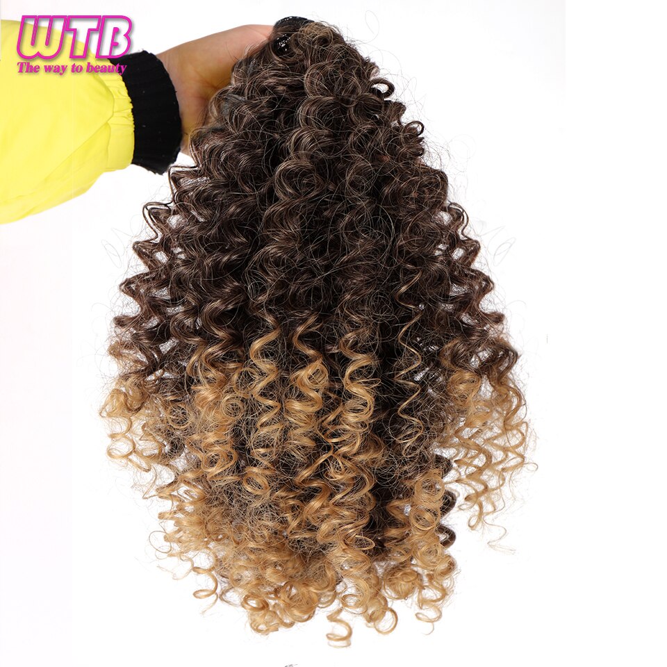WTB-coletas de pelo sintético para mujer, pelo corto rizado, negro, esponjoso, para pelo afroamericano: Color natural