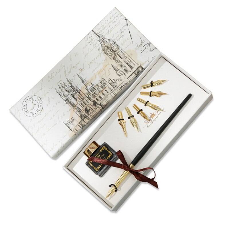 Feather Dip Pen Box Set Suit Dip Pen Business Box Classmate Friend Christmas