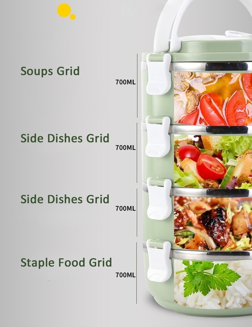 Rvs lunchbox milieuvriendelijke plastic thermische voedselcontainer draagbare lunchbox voor kinderen kantoor school bento lunchbox