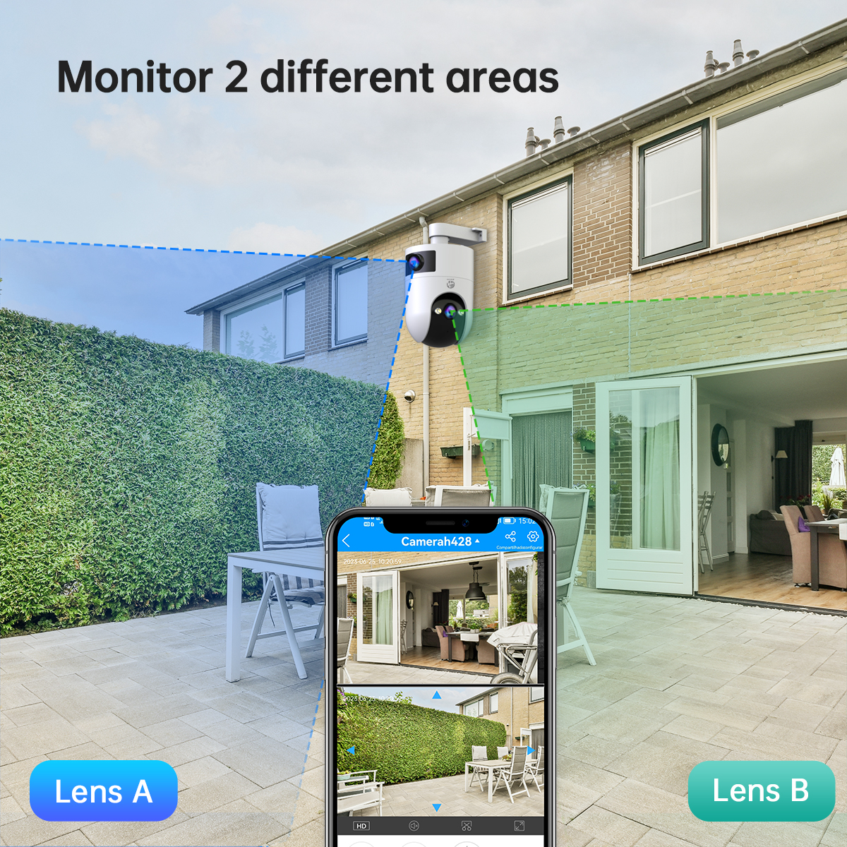 Jooan WiFi Surveillance Camera Dual Lens 4K 8MP HD Outdoor IP Camera AI Tracking Security Protection Wireless Smart Baby Monitor