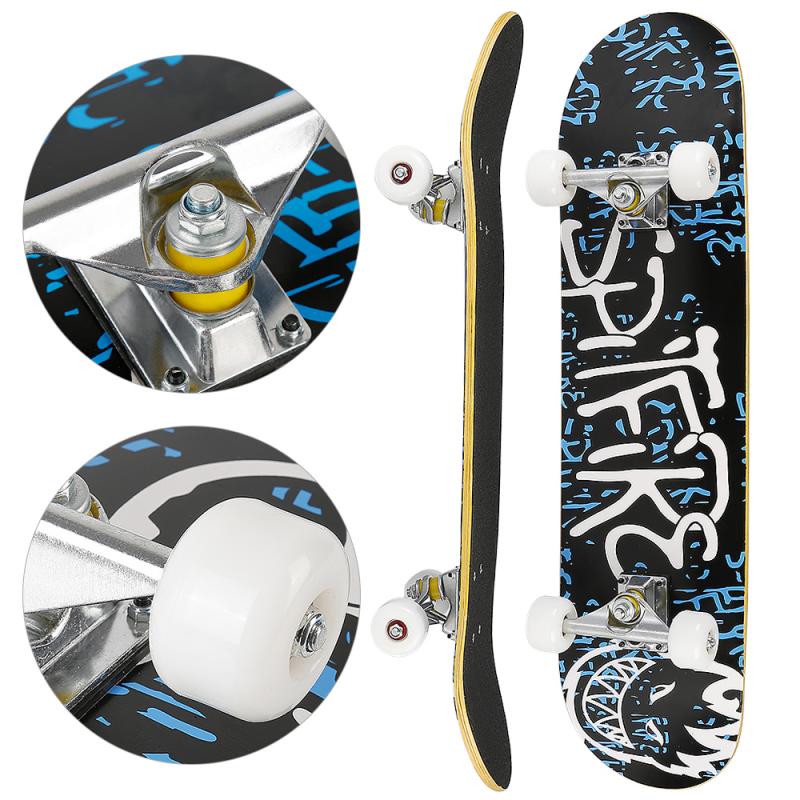 Skateboard Sport Entertainment Toys Adults Are Suitable For Beginners With Letter Pattern Double Rocker HWC: Default Title