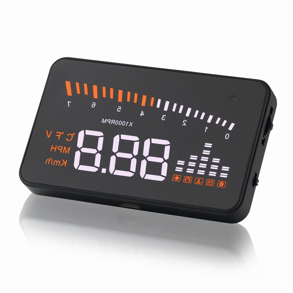X5 3" Car Projector HUD Head Up Display Speed Fuel Warning OBD II Speedometer Screen 3 inch HD
