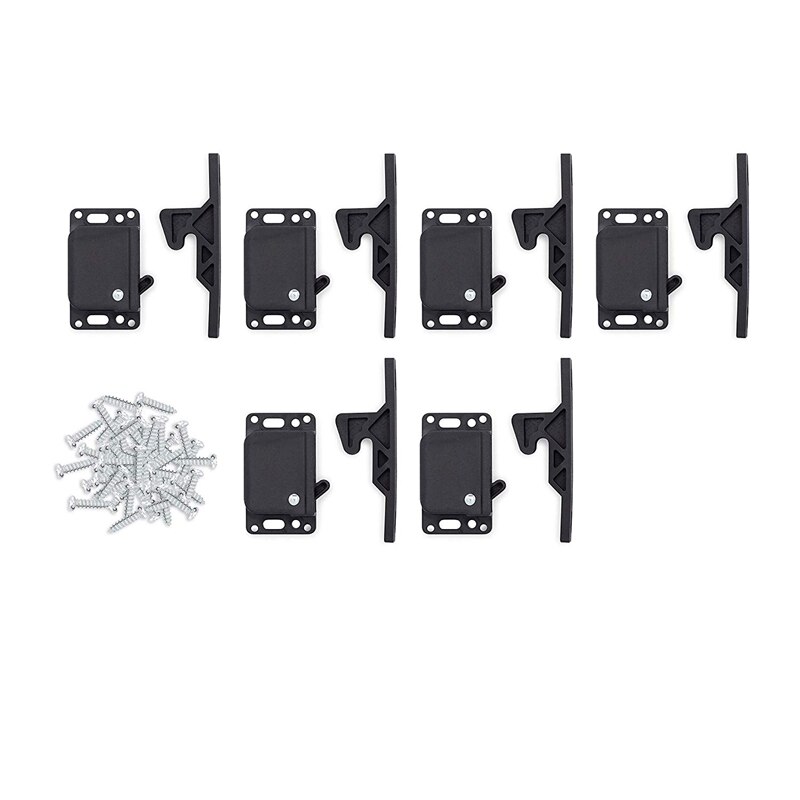 6 Pairs Van Caravan Ladeblokkering 5-Pond Kast Deurslot Push Lock Push Klink Grab Voor Rv Trailer caravan Cargo Trailer: Default Title