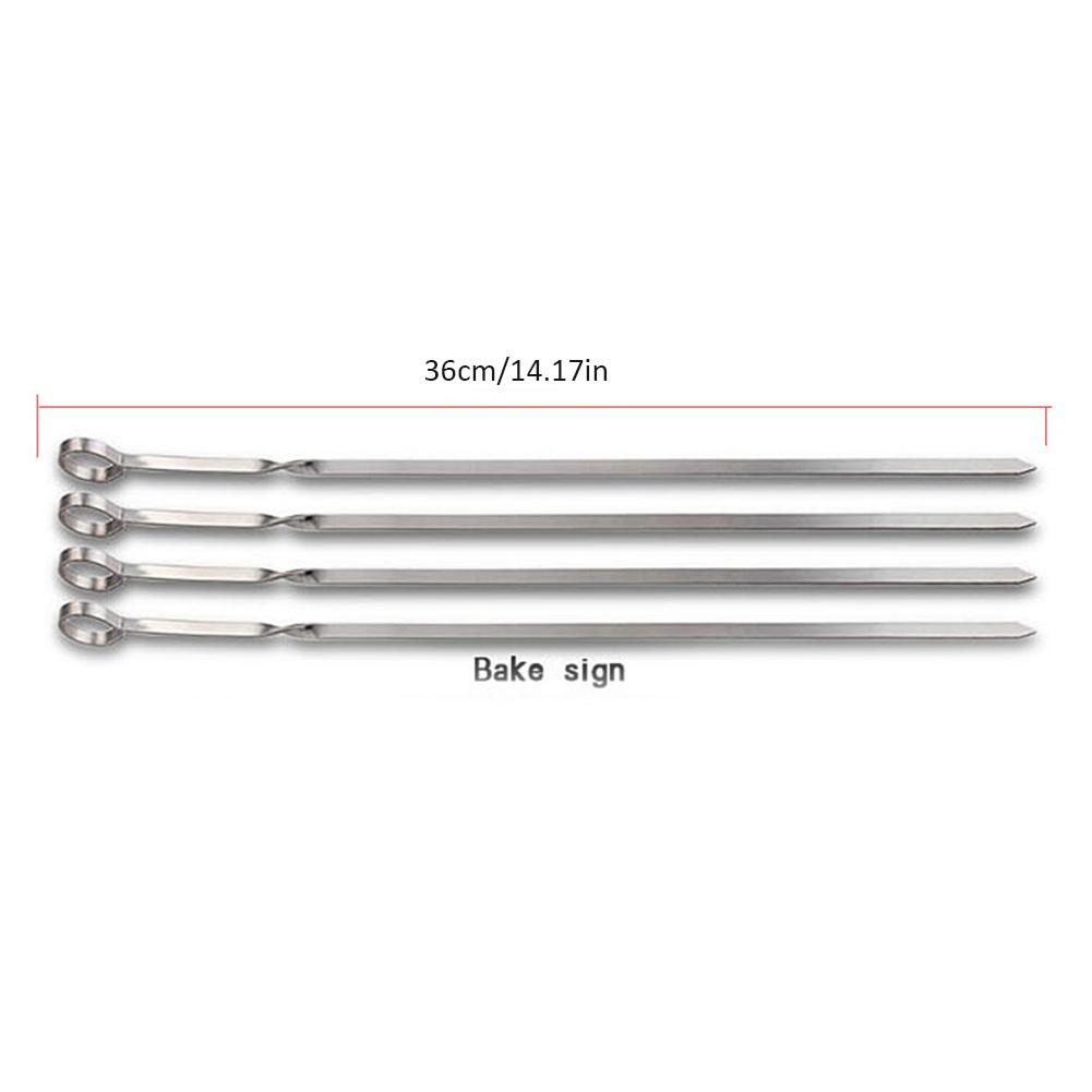 10pc Stainless Steel BBQ Meat Sticks Long Chef Grill Food Holders Skewers Needle Prongs For Barbecue Party Skewers bbq Skewers