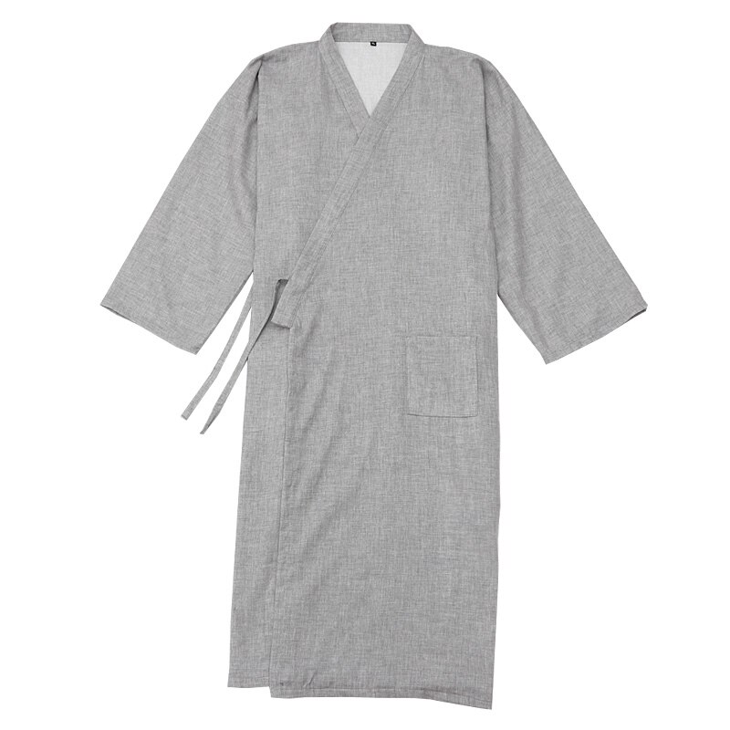 Traditional Ancient Style Spring Gray Robe Pajamas Soft Loose Bathrobe Kimono Hanfu Women &amp; Men Sleep Lounge Vintage Monk Wear