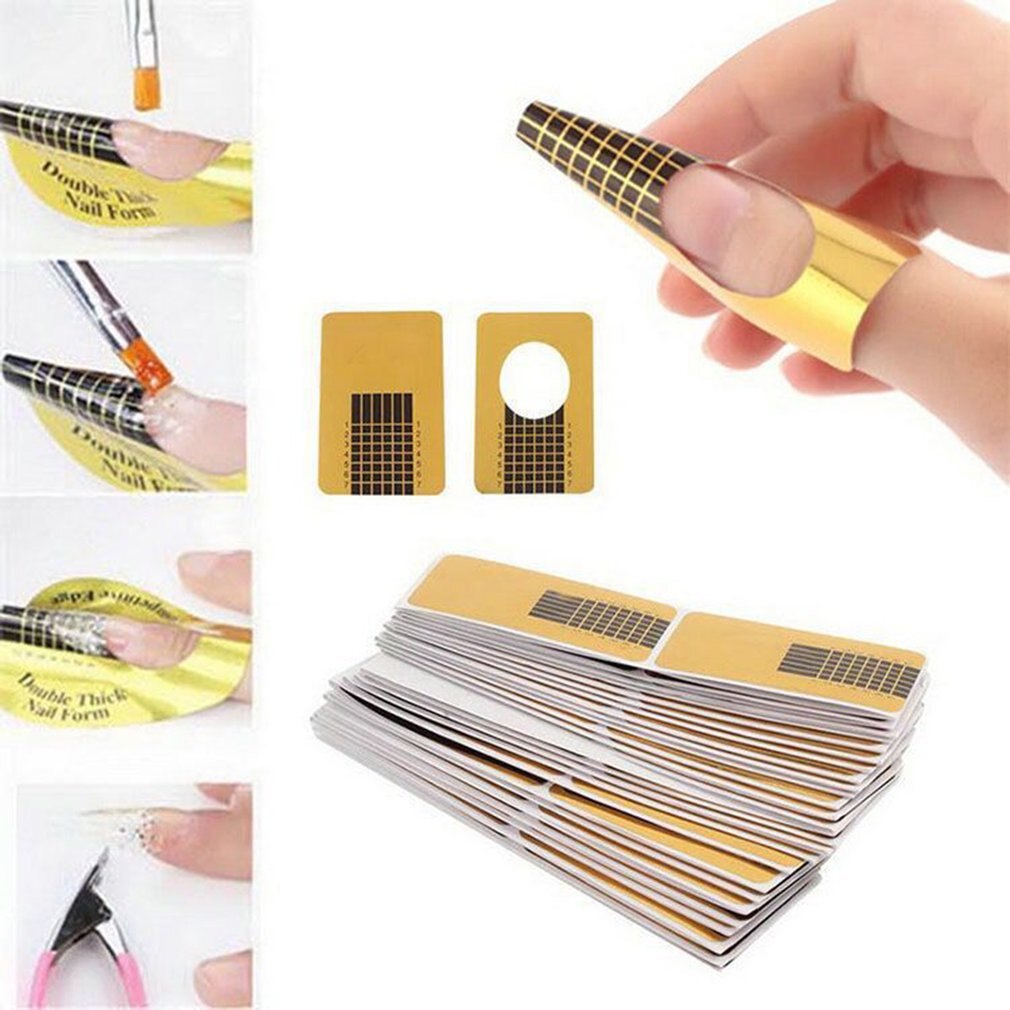 500 Gouden Nagels Gel Extension Sticker Guide Nail Art Acryl Nail Forms Acryl Tip Gel Voor Uitbreiding Sticker Formulieren Voor extension