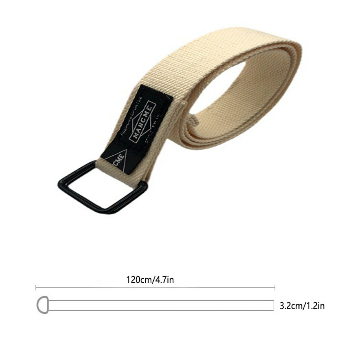 Cinturón de lona tejido con doble hebilla a la de 120cm para mujeres y hombres, accesorios para cinturones deportivos