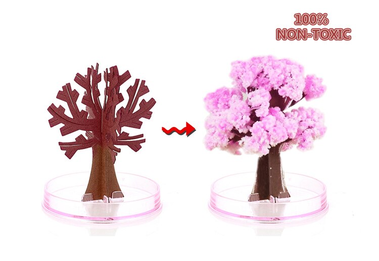 6 pz la magia di crescita albero crescente magico carta sakura 12*12 centimetri 50g divertente per bambini regalo scienza istruzione per l'apprendimento