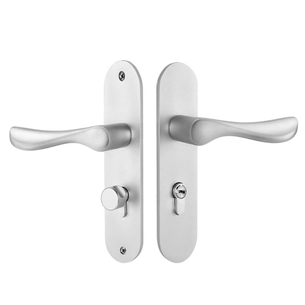 Door Handle Lock Front Back Lever Lock Bathroom Bedroom Door Handles #1