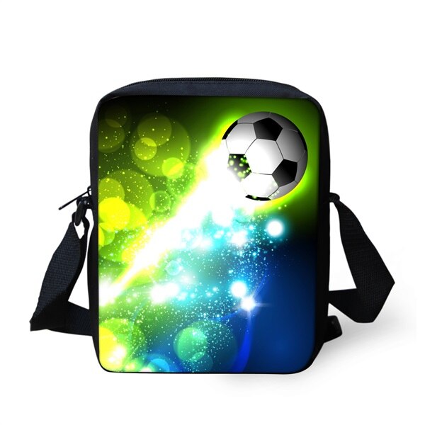 Instantarts cool 3d fire and ice voetbalprint jongens meisjes schooltassen kleuterschool student mini boekentas kinderen messenger bag: H391e